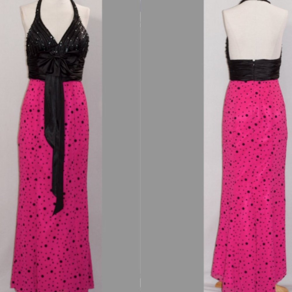 Tiffany Designs Pink & Black Gown